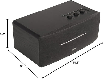 Edifier D12 Integrated Desktop Computer Speakers with Bluetooth 5.0, Wireless Stereo Tabletop Speaker 70 Watts RMS with Subwoofer Line Out, RCA, Aux Input for PC Monitor Laptop -Black