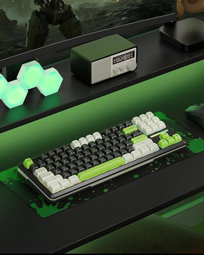 Redragon K734B Wireless Mechanical Keyboard,3-Modes Bluetooth Gasket Hot Swappable TKL RGB Custom Keyboard,Pre-lubed Switches, 81 Keys PBT Keycaps, South-Facing LEDs Socket