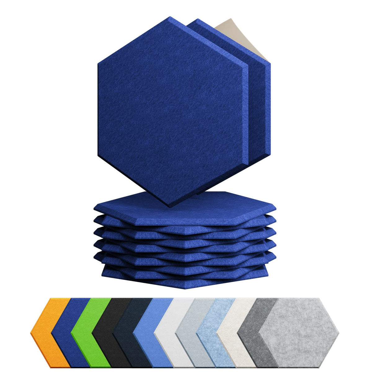 12 Pack Hexagon Acoustic Panels Self Adhesive Sound Proof Foam(Silver Gray)