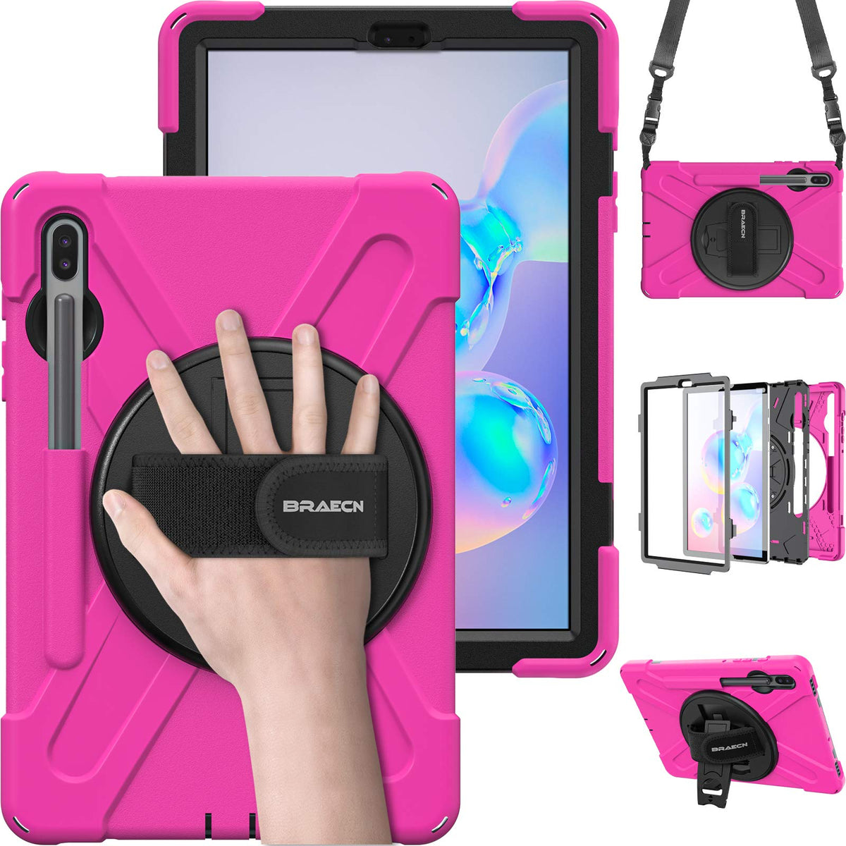 BRAECN Case for Galaxy Tab S6: 10.5" 2019 Samsung SM-T860/T865/T867 Red