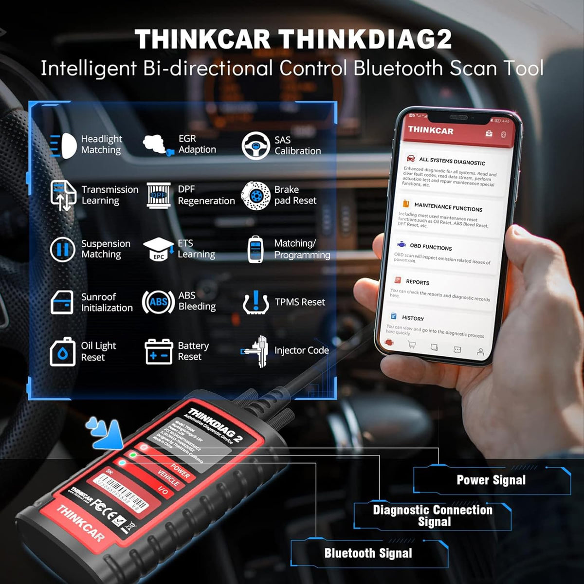 Thinkdiag2 All System Bidirectional OBD2 Diagnostic Scanner for iOS/Android