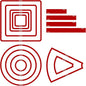 Sintuff 15 Pcs Spell AOE Damage Template Translucent Acrylic Area of Effect Spell Set Include 5 Cube 4 Circle 2 Cone 4 Line Templates for Gifts Tabletop RPG Gaming Accessories(Red)