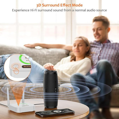 [Upgraded] 1Mii Bluetooth 5.1 Receiver, Long Range HiFi Bluetooth Audio Adapter w/ 3D Surround aptX HD Low Latency, Optical RCA AUX 3.5mm Coaxial for Home Stereo System - B06Pro Grey