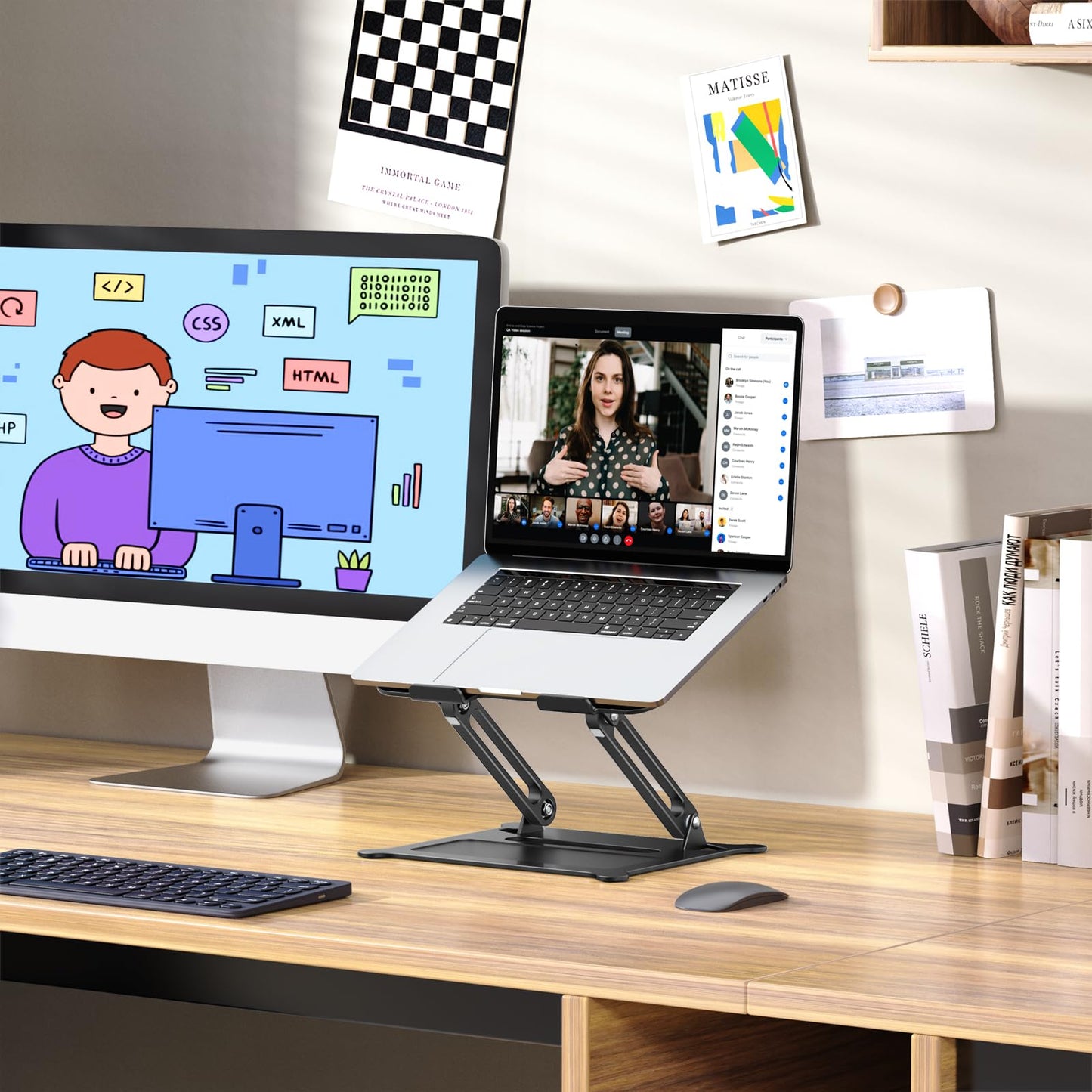 Urmust Adjustable Laptop Stand for Desk, 10-15.6“ Laptop Riser, Black