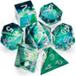 Haxtec Sharp Edge DND Dice Set, Iridecent Resin Polyhedral RPG Dice