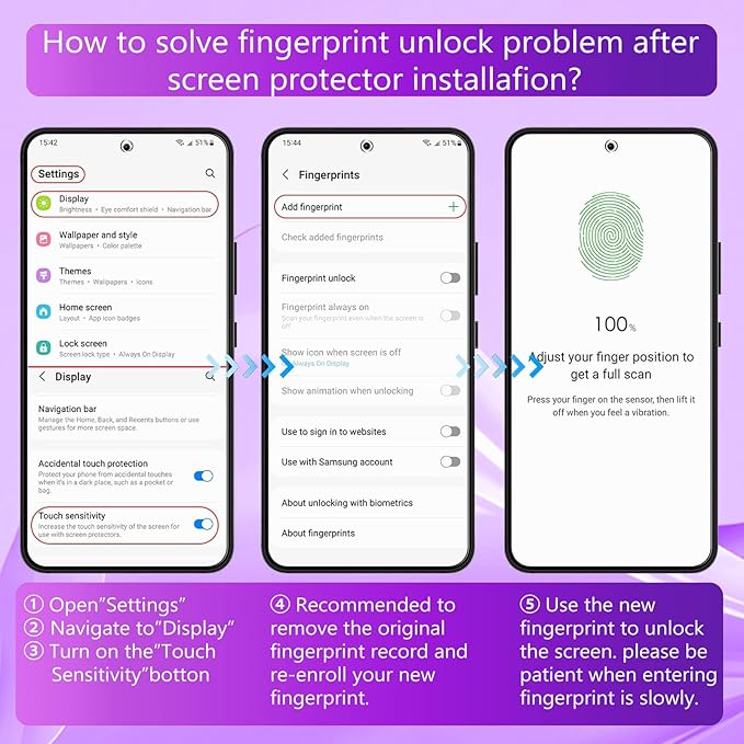 [2+2 Pack] Lesakit Anti-Blue Light Privacy Screen Protector for Samsung Galaxy S23 Ultra 6.8 inch with 2 Pack Camera Lens Protector, [Support Fingerprint ID] Anti Spy TPU Flexible Screen Protector- Purple