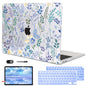 LCMOCICO Compatible with 2021 2020 MacBook Air 13 inch Case M1 A2337 A2179 A1932 2018 2019 Release, Pattern Plastic Hard Shell Case & Keyboard Cover for Mac Air 13 Touch ID, Meadow Wildflower