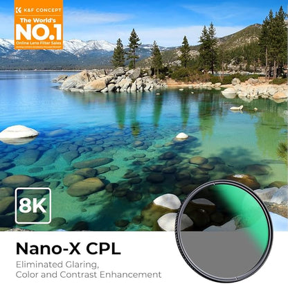 40.5mm Circular Polarizers Filter, K&F CONCEPT 40.5MM Circular Polarizer Filter HD 28 Layer Super Slim Multi-Coated CPL Lens Filter (Nano-X Series)