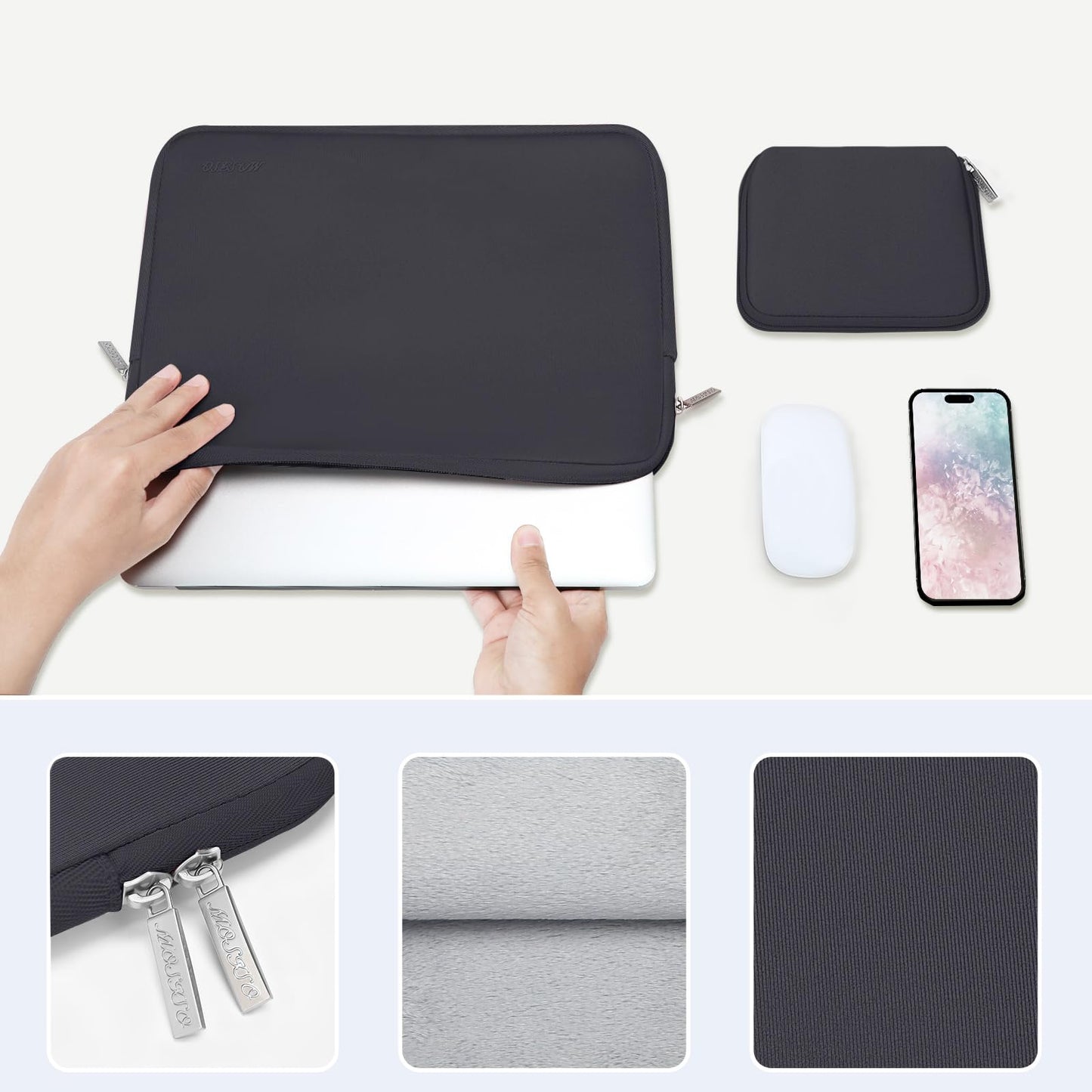 MOSISO Laptop Case 16 inch, 15-15.6 inch Laptop Sleeve with Small Case