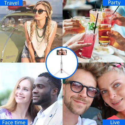 Pperfcoo Selfie Stick Phone Tripod with Remote for iPhone & Android, Portable Aluminum Alloy 3 in 1 Stand for Group Photos with 1/4" Screw for Gopro Cam, Vlog/Travel/Photography