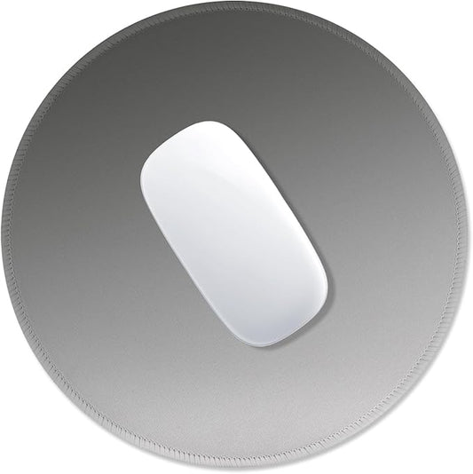 ITNRSIIET Mouse Pad Non-Slip Rubber Base Smooth Surface Stitched Edges Waterproof Durable Compatible with All Mice for Office & Gaming, Desk Accessory, Diameter 8.7 inch, Ash Gradient