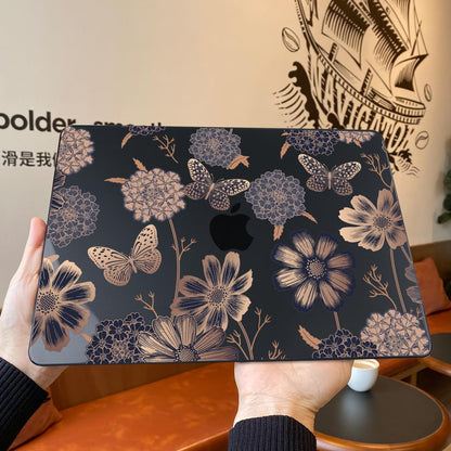 Teryeefi Case for MacBook Pro 14 Inch M5 M4 M3 M2 M1 (2021-2025 2026) Model A3427/A3426/A3434/A3112/A3401/A3185/A2918/A2992/A2779/A2442, Flower & Butterfly