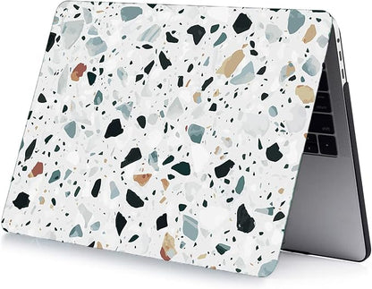 LanBaiLan Compatible for MacBook Pro 13 inch with Touch Bar 2022 2020 2019 2018 2017 2016 Release M1 M2 chip A2338 A2289 A2251 A2159 A1989 A1706 A1708 Laptop Case & Keyboard Cover, Terrazzo Marble