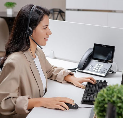 UH34 USB Headset with Microphone for PC Laptop,Wired Headset,On-Ear Headphones with Noise-Cancelling Microphone UH34 Dual UC