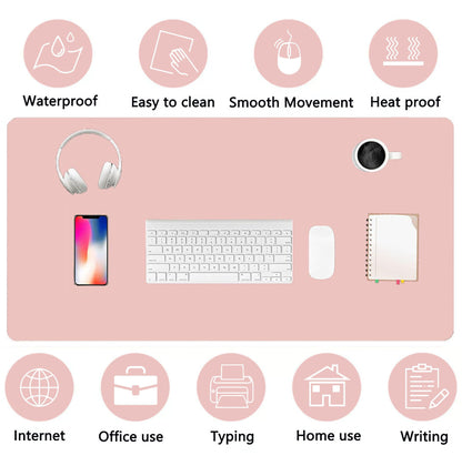 PU Leather Desk Pad Protector Gaming Mouse Pad Non Slip Desk Mat for Keyboard and Mouse Waterproof Desk Writing Pad for Office and Home Desk Accessories(Pink, 47.2 * 17.7)
