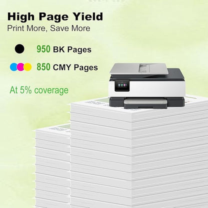 902XL 5 Combo Pack Ink Cartridge Compatible for HP 902 HP902 XL (2 Black CMY) Work with OfficeJet Pro 6978 6968 6970 6975 6960 6979 OfficeJet 6958 6962 6950 6954 6951 6956 6961 6963 6964 Printers