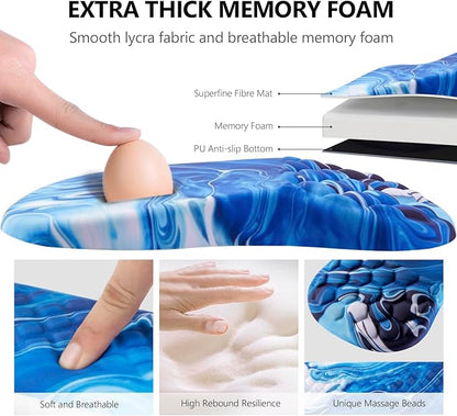 Laokiiy Ergonomic Mouse Pad & Keyboard Wrist Rest Set, Memory Foam
