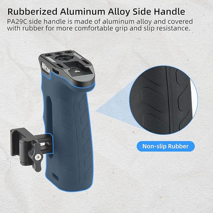Nitze Ergonomic NATO Side Handle with NATO Calmp, Up/Down and Left/Right Adjustable, Rubberized Aluminum Camera Side Handle Camera/Monitor Cages - PA29C