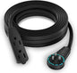 Maximm Cable 20 Ft 360° Rotating Flat Plug Extension Cord, 16/3 AWG Multi 3 Outlet 3-Prong Grounded Wire- Black - UL Certified