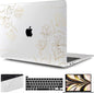 TWOLSKOO Compatible with MacBook Pro 13 inch Case 2022 2021 2020-2016 A2338 M2/M1 A2251 A2289 A2159 A1989 A1706, Plastic Hard Shell Cover & Keyboard Skin & Screen Protector, Gold Florals