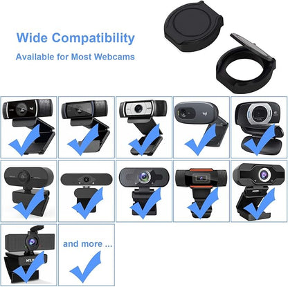 2 Pack Universal Webcam Cover, Desktop Computer External Webcam Lens Covers Shutter Cap Hood, Streaming Web Camera Privacy Cover Clip Compatible with Logitech HD Pro Webcam C270/C615/C920/C930e/C922X