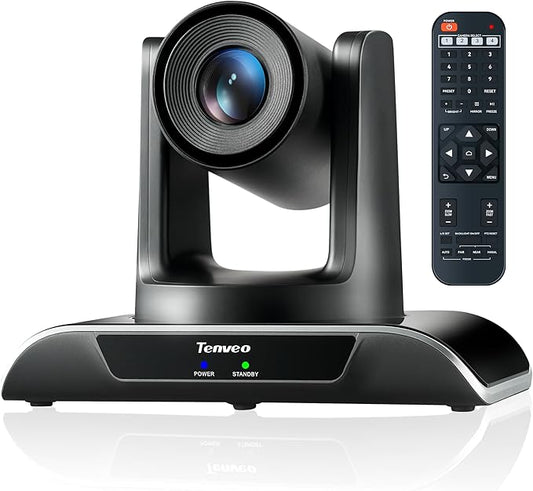 Tenveo 20X Optical Zoom PTZ Conference Room Camera, USB3.0/HDMI FHD 1080P 60FPS, for Video Conferencing Business Meeting Live Streaming Church Services Worship Events Education Zoom Teams OBS