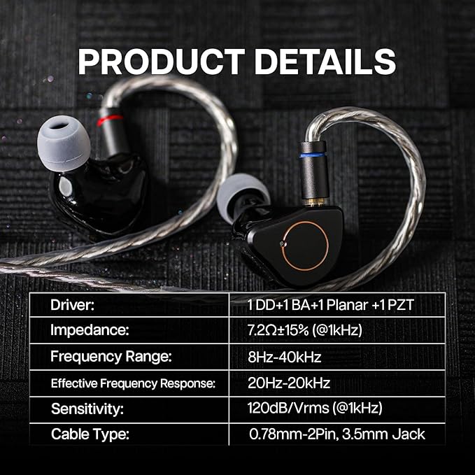 Linsoul SIMGOT SuperMix 4 1DD+1BA+1Planar+1PZT Hybrid Driver in Ear Monitor