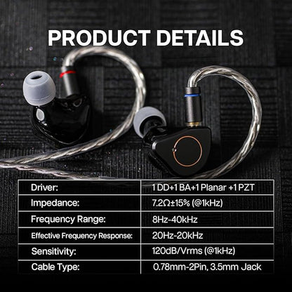 Linsoul SIMGOT SuperMix 4 1DD+1BA+1Planar+1PZT Hybrid Driver in Ear Monitor