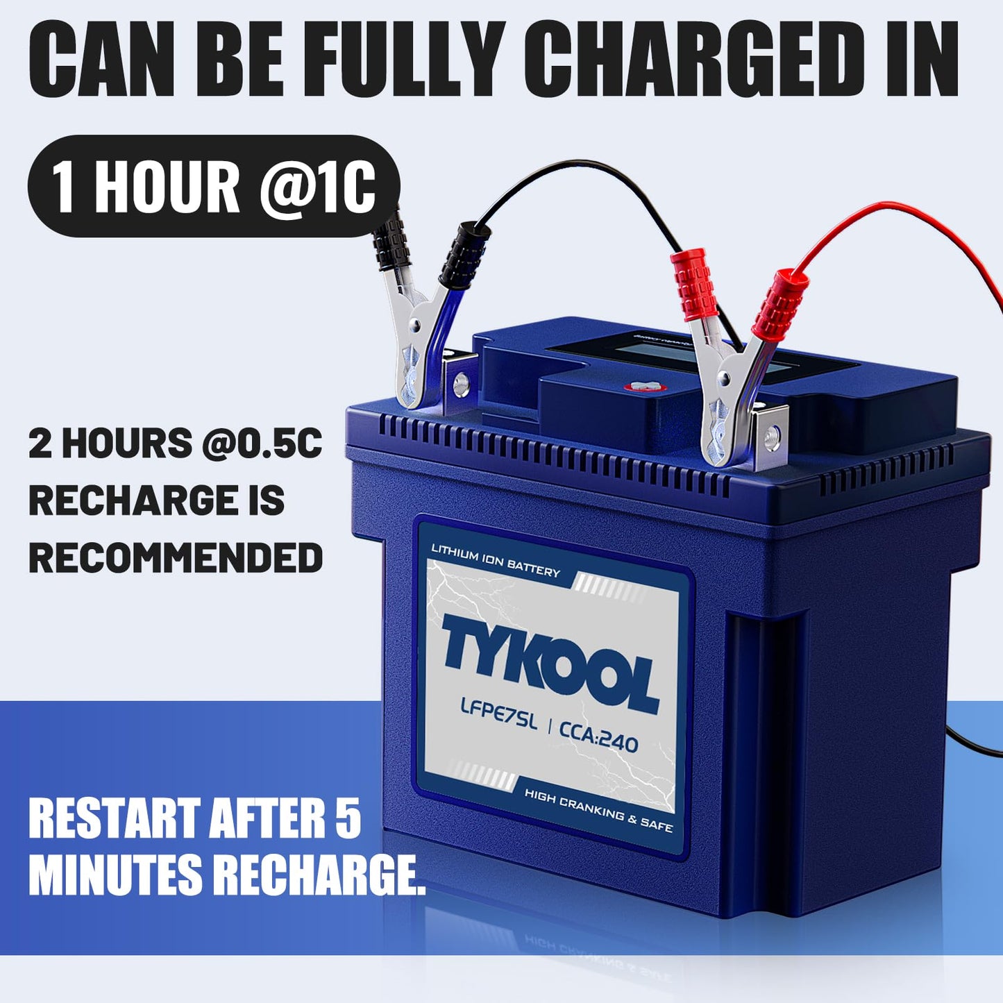 YTZ7S / YTX7L,12V 4Ah 240CCA LiFePO4 Motorcycle Battery, Powersports Battery for Honda KTM Yamaha Harely, Lithium Battery,For ATV, UTV, Snowmobile, Motocross, Lawn Mower, Jet Ski, Motorboat