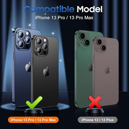 UniqueMe 3 Packs Compatible for iPhone 13 Pro Max/iPhone 13 Pro Camera Lens Protector Acrylic [Not Glass],[Case Friendly][Scratch-Resistant][Night Shooting Mode]-Glitter Colorful