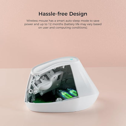 KYSONA Ergonomic Mouse Wireless, Bluetooth Vertical Mouse, 5-Level Adjustable DPI, 2.4G Silent Switch Mice for Windows, MacOS, IPadOS, Laptop, PC, White
