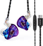 KBEAR Storm USB Type C Headphones for for Samsung Galaxy s23 s22 s21 s20 Ultra Wired Earbuds in Ear Headphones, Hi Res Detachable OFC Silver-Plated Cable