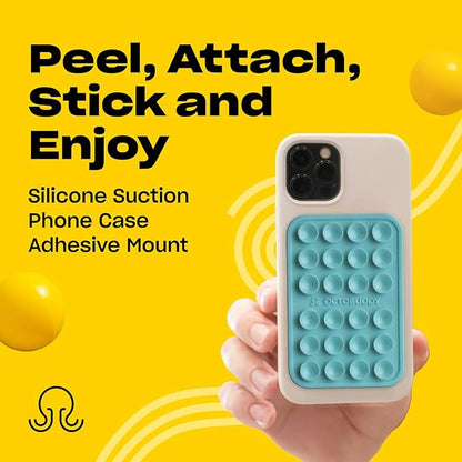 Classic MAX - Silicone Suction Phone Case Adhesive Mount - Hands-Free, Strong Grip Holder for Selfies & Videos - Durable, Easy to Use - 2.6″ x 3.9″, Pastel Turquoise