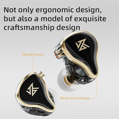 CCA KZ ZAS in Ear Monitor Headphones 16 Units 7BA 1DD Hybrid Drivers HiFi IEM Earphones High Clarity Wired Earbuds for Musicians Singers Audiophile Dj Drummers