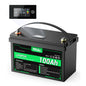 HQST 12V 100Ah LiFePO4 Battery - LED Display, 4000+ Deep Cycle Battery with Built-in BMS,1280Wh, Group 31 Size Lithium Battery for RV/Solar/Home Backup/Marine (Low Temp Protection)