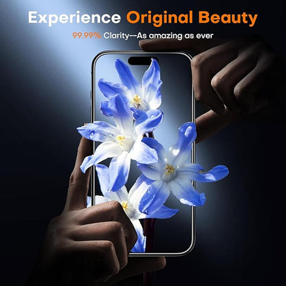 TOCOL for iPhone 16 Plus 15 Plus Privacy Screen Protector True 25°Anti Spy 9H+ Hardness Tempered Glass Full Coverage Screen Protector Easy Installation 2 Pack