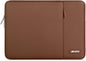 MOSISO Laptop Case 14 inch, 14 inch Laptop Sleeve Compatible with HP Lenovo Dell ASUS Acer, HP Stream, Dell Latitude, Lenovo IdeaPad, Polyester Vertical Computer Sleeve Bag with Pocket, Caramel Brown