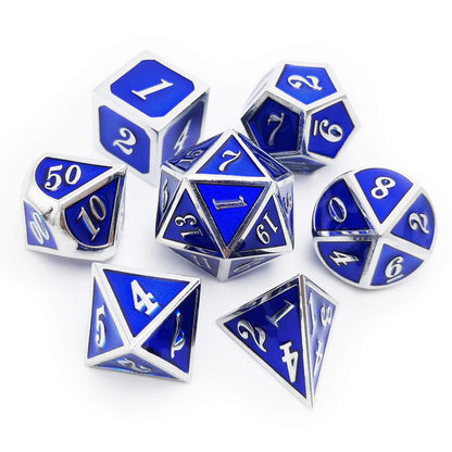 Haxtec Metal DND Dice Set, 7 Pcs Dragon Pattern Polyhedral Dice for RPG