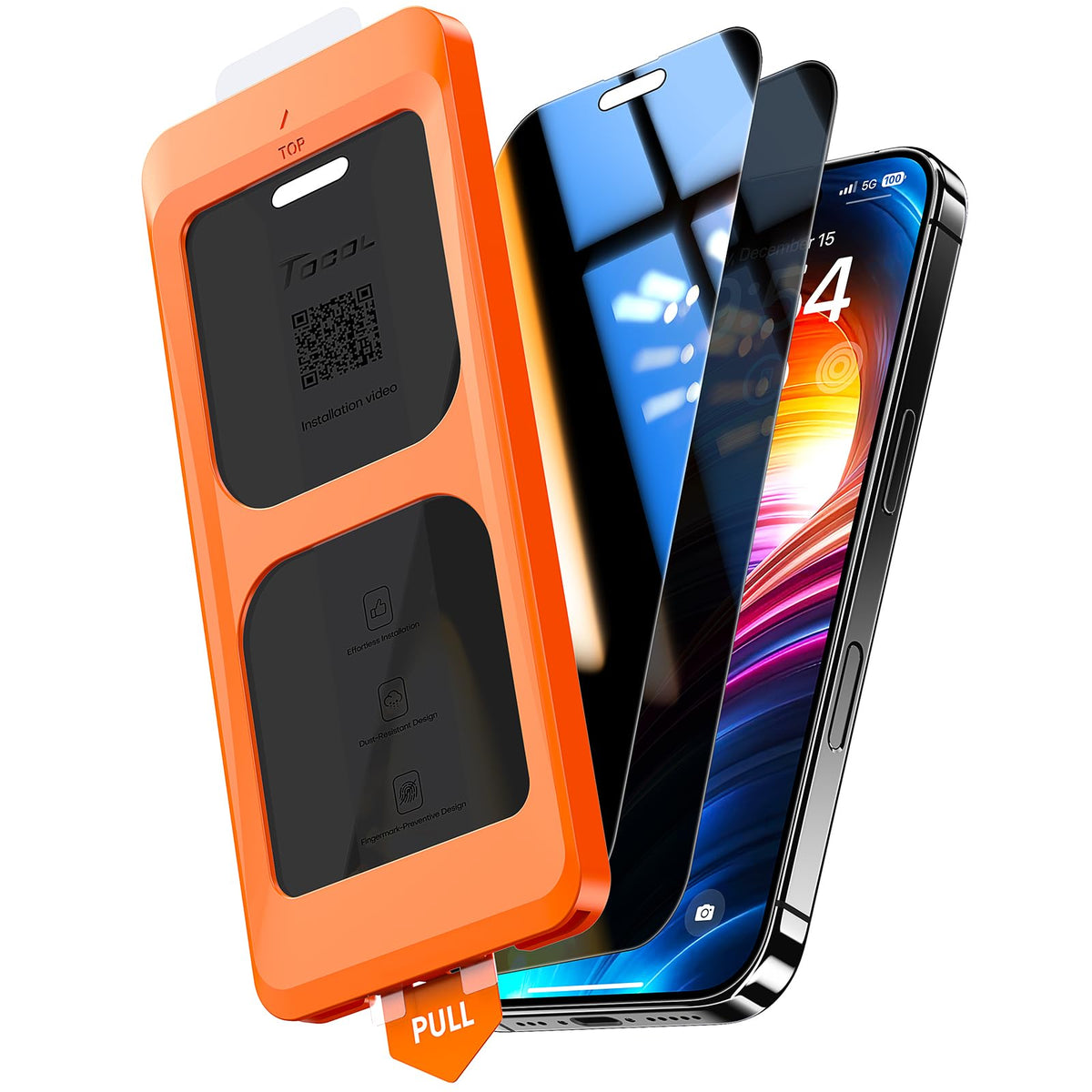 TOCOL for iPhone 16 Pro Privacy Screen Protector