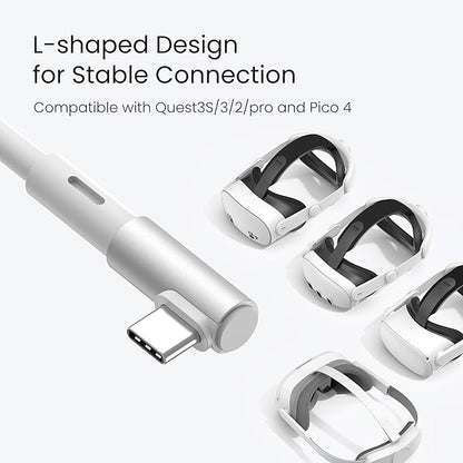 KIWI design 16FT Link Cable Compatible with Oculus/Meta Quest 3S Accessories, and Quest 3/2/Pro/Pico 4, USB 3.0 to USB C Link Cable with 5Gbps Super Speed