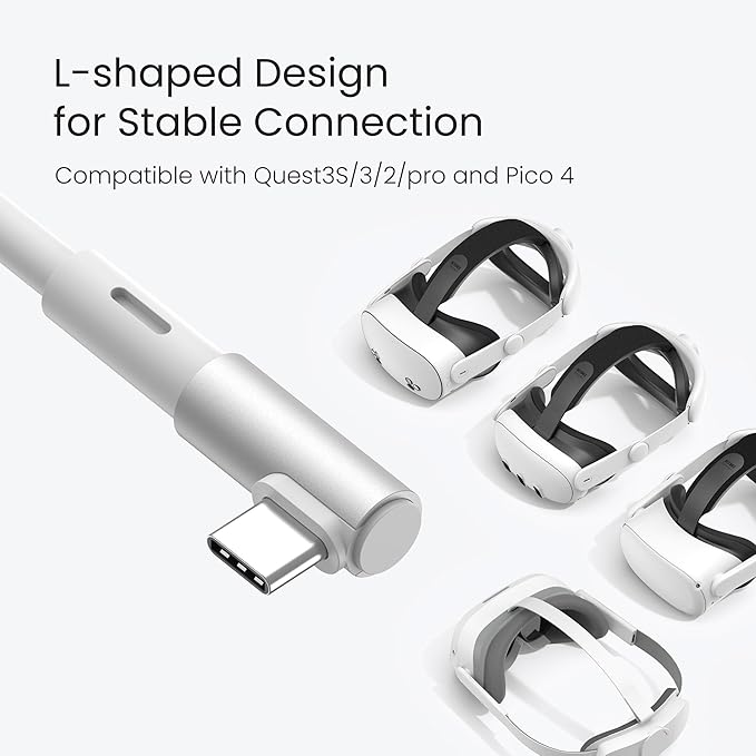 KIWI design 20FT Link Cable Compatible with Oculus/Meta Quest 3S Accessories, and Quest 3/2/Pro/Pico 4, USB3.0 Link Cable with 5Gbps Super Speed