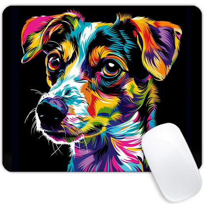 Square Mouse Pad Colorful Dog Portrait-5,Gaming Mouse Pads for Desk,Soft Computer Waterproof Non-Slip Mouse Mat