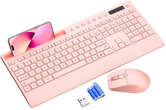 Trueque Wireless Keyboard and Mouse Combo, Full Size with Palm Rest