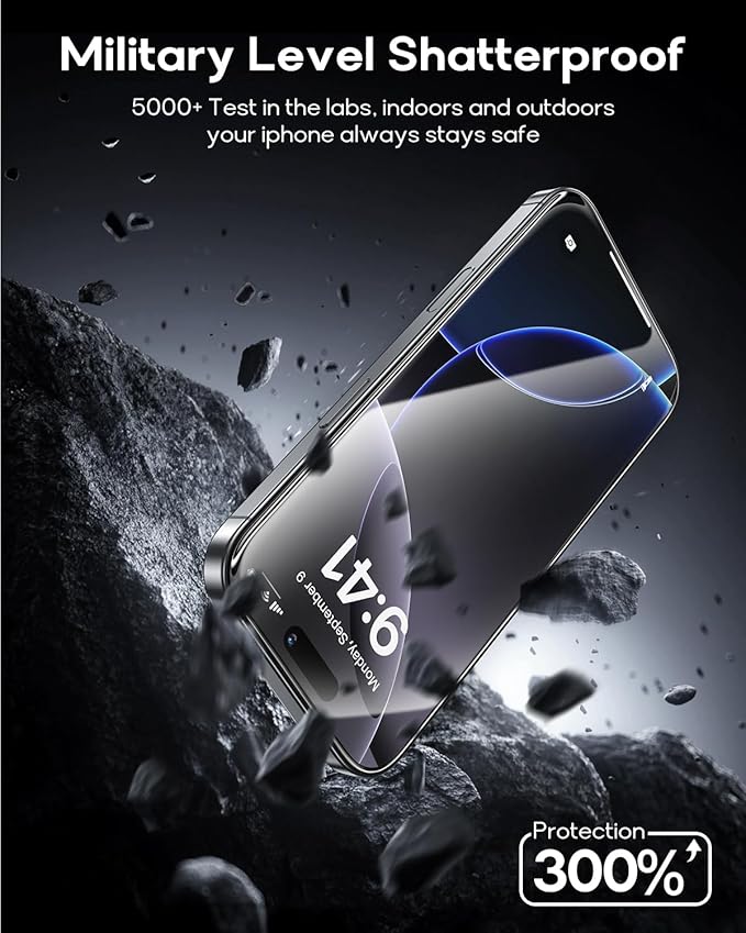 3 Pack for iPhone 16 Tempered Glass Screen Protector:9H+ Durable, Auto Positioning, Bubble Free, High Definition, Easy Installation