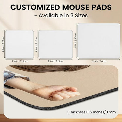 Custom Mouse Pad, Personalized Mouse Pad with Photo & Text, Neoprene Mouse Mat for Laptop Computer Office Desk, Mousepad Small with Anti-Slip Rubber Base