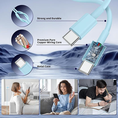 Super Fast Samsung Charger Type C,45W Dual Port USB C Fast Charger Block [2-Pack] & Extra Long 60W 3/6/6/10FT USB C Cable - PD Quick Charging 3.0 for Samsung Galaxy S25 Ultra/S24+/S23 iPhone 16