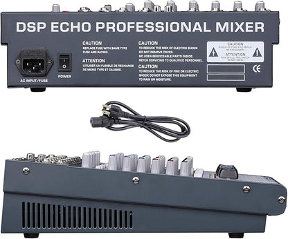 Boytone Dj Mixers 8 Channel Audio Mixer Sound Board with Bluetooth, USB MP3 Port Player with 48V Phantom Power Sounds Mixer with 16 Bit FX Effect, BT-80MX