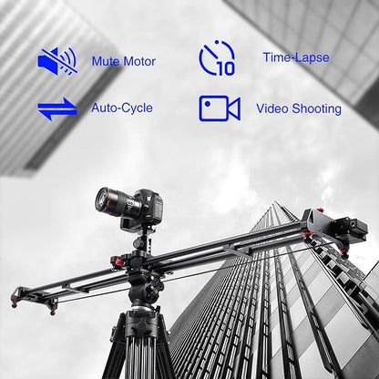 GVM Great Video Maker Camera Motorized Slider,48"/120CM,Automatic Round Trip,Time Lapse,Panoramic Shooting,Video Capture,Slider Smooth and Stable,with Battery