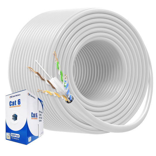 Cable Matters [UL Listed] 10Gbps 23AWG CMR Cat6 Cable, 1000ft, White
