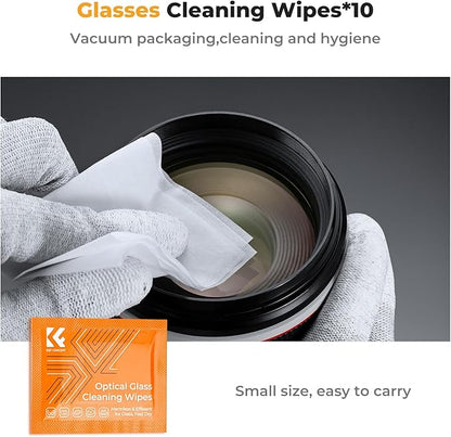K&F CONCEPT 15-in-1 Camera Lens Cleaning Kit with Camera Blower, Glasses Wipes*10, Cleaning Liquid, Microfiber Cleaning Cloth*2, Lens Cleaning Pen for DSLR Camera Lens Filter Cell Phones